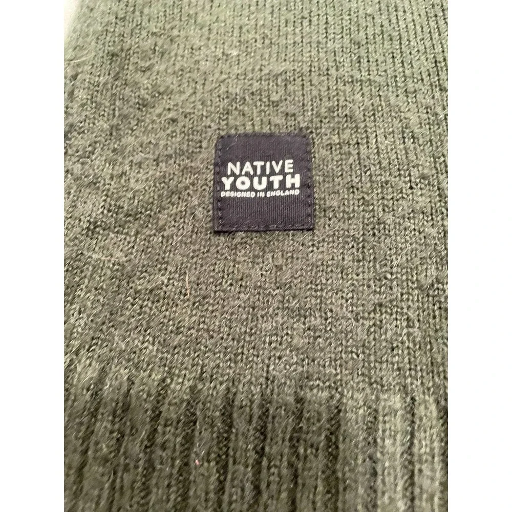 Native Youth Size M Altitude Knit Men's Sweater Wool‎ Blend Crew Neck Pullover